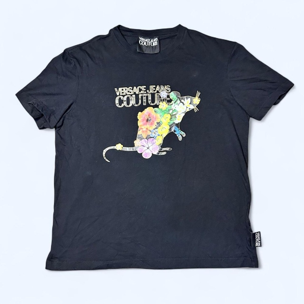Versace Black Floral Graphic Tee!